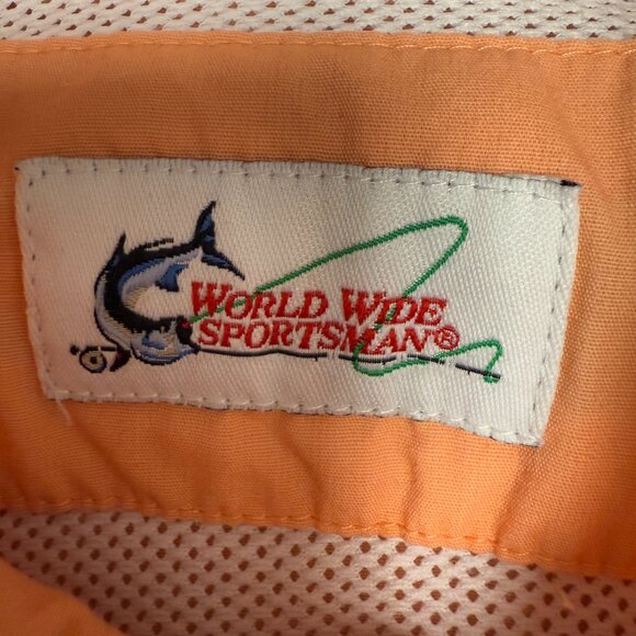 Men's WORLD WIDE SPORTSMAN Orange Short Sleeve PFG Fishing Shirt- Size XL - Picture 5 of 11